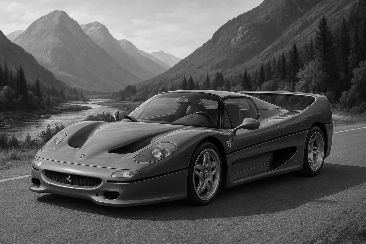 Hueforge Ferrari F50 – 3D-Druck in Schwarz/Weiss