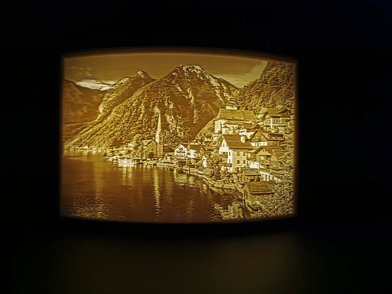 Beleuchtetes Litophane – Hallstatt am See